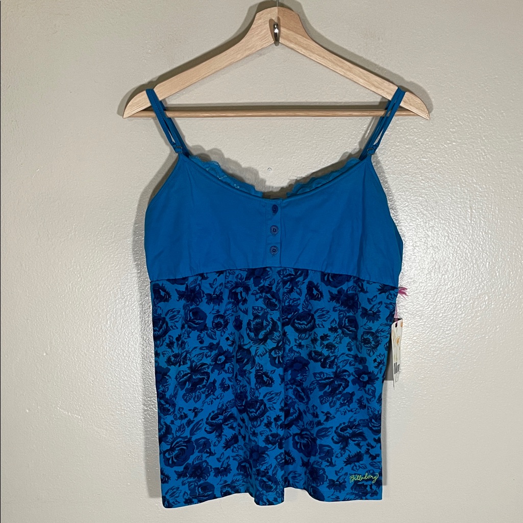 Nwt Vintage Billabong Blue Floral Camisole Top